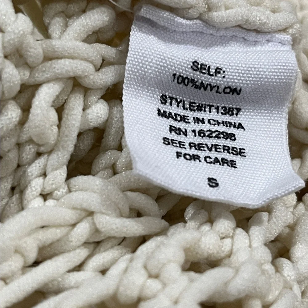 BUCKET LIST Cream Open-Knit Crochet Sweater - Lightweight Layering, WOMEN SIZE S